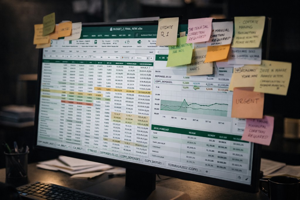 Dirigeant face à une alerte de trésorerie basse sur son écran