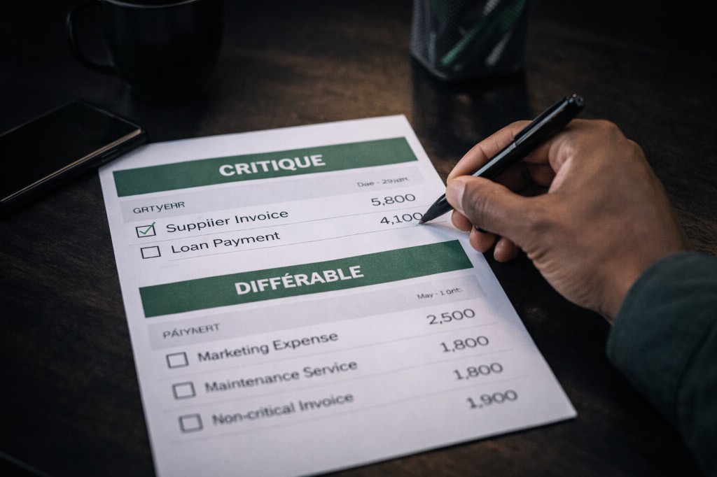 Tableau de suivi des catégories avec prévision, réel et actions